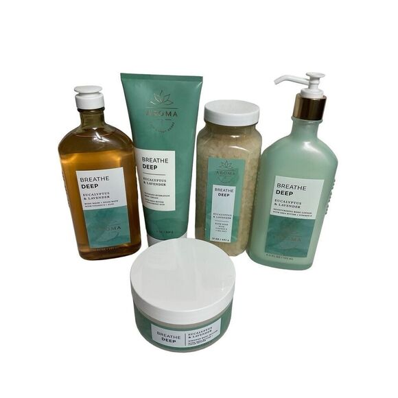 Bath and Body Works BREATHE DEEP EUCALYPTUS & LAVENDER 5 pc Set